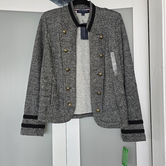 Women's Marled Military Band Jacket - Picture 4 of 10